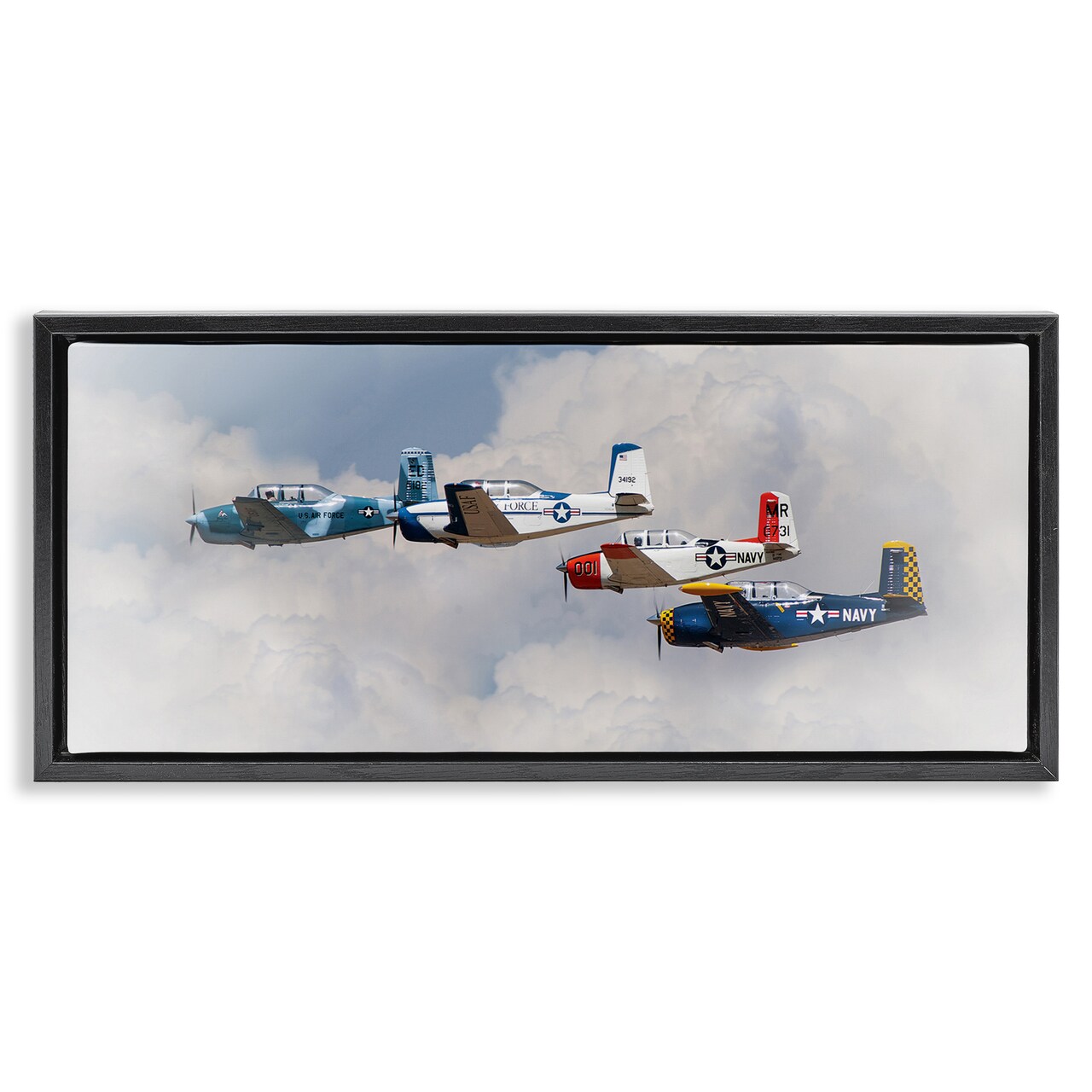 Stupell Industries Vintage USA Airplanes Floating Frame, design by JG Studios
